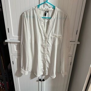 Kut from the Kloth White and Black Polka Dot Blouse